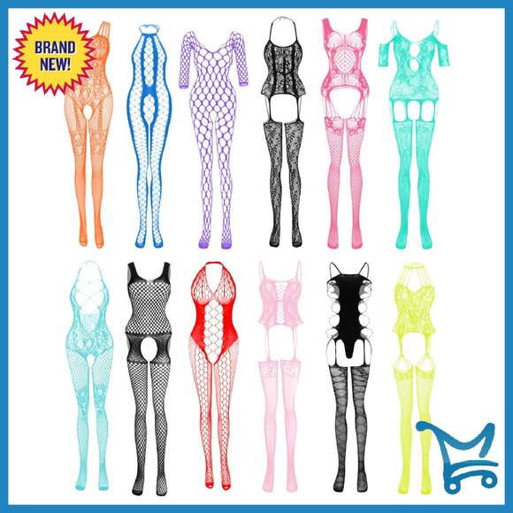 Sexy Fishnet Bodysuit Lingerie Nightwear Free Size Elastic Material